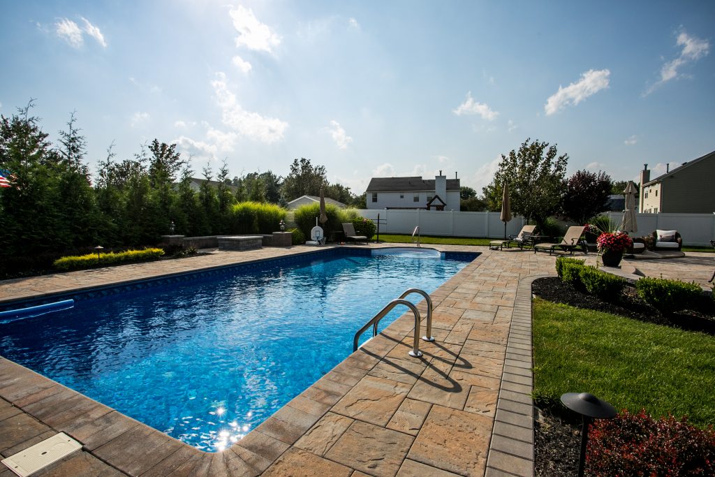 pool decking and landscaping