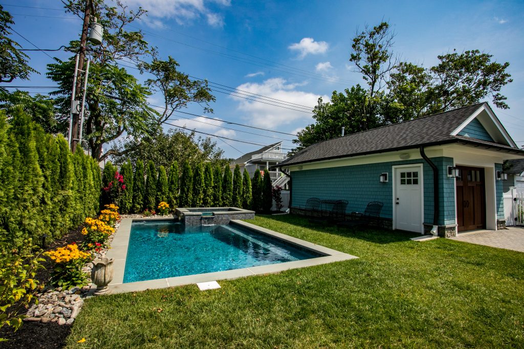 landscaping around pool